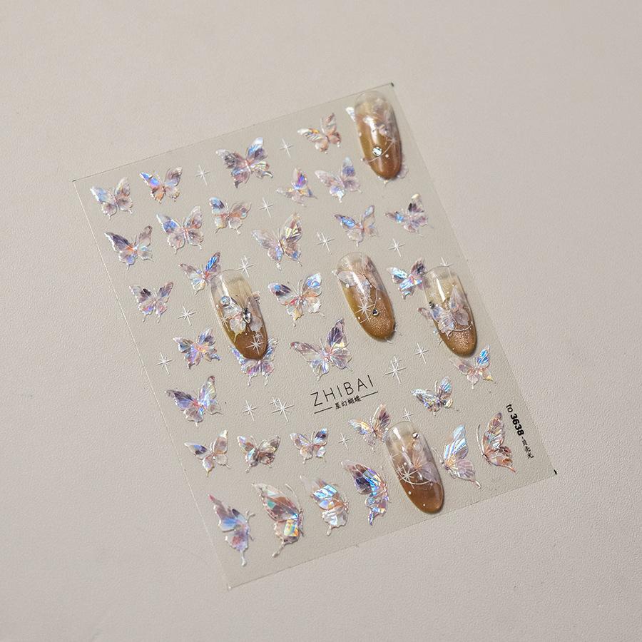 Shell Light Butterfly Nail Art Sticker DIY Making Creative Decorative Stickers