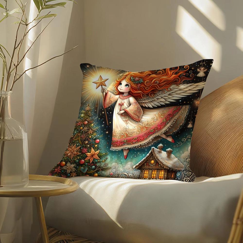 Cute Cartoon Prints For Kids Pillow Case Double-Sided Plush Sofa Cushion Covers Organic Breathable Invisible Zipper