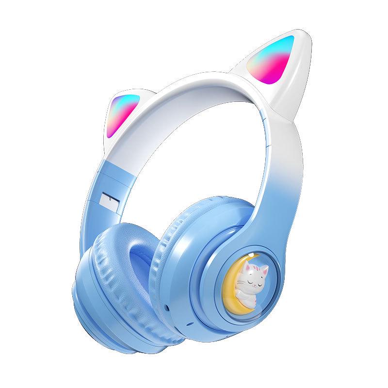 Cross-Border Pet Capsule Cat Ear Bluetooth Earbuds: Luminous & Gradient Design