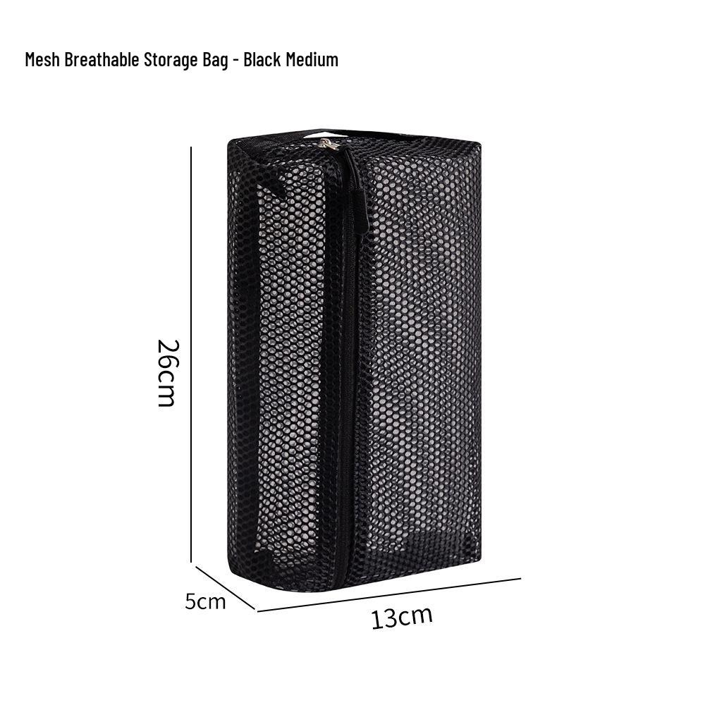 Mesh Transparent Travel Storage Bag Set for Cosmetics & Toiletries - Foldable Organizer
