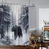 1pc Bear Animal Print Waterproof Shower Curtain Shower Partition Hanging Curtain with 12 Hooks Multiple Sizes Easy To Install