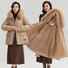 Pie Overcomes Women's Winter New Fleece Thickened Down Cotton Jacket Large Pocket Loose Cotton Jacket Waist Jacket Tide