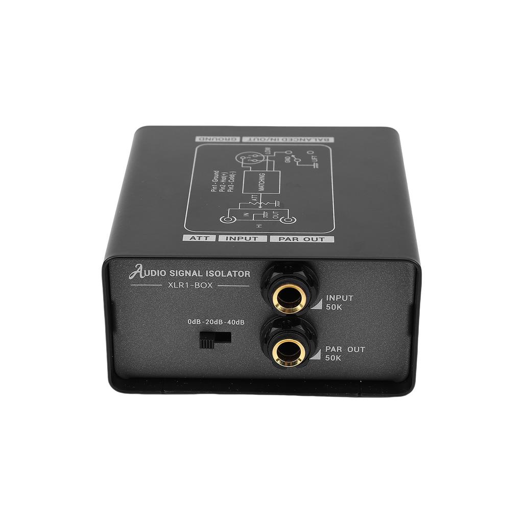Sound Interface Ground Loop Isolator 3 Speed Gain Adjust Portable Signal Isolator Noise Reducer for Microphone Mixer