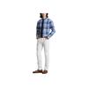 Polo Ralph Lauren SS22 Kariertes Button-Down Slim Fit Langarmhemd Herrenhemden Blau MNPOWOV16822346