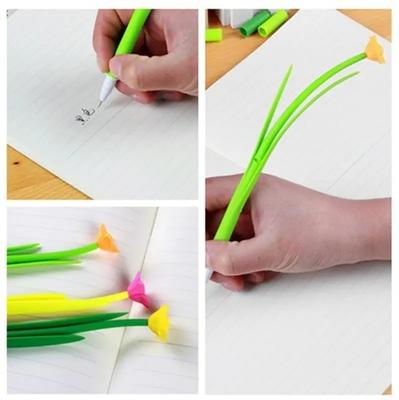 3ks studentské černé psací potřeby Kreativní tráva narcisy Neutral Pen Soft Rubber Gel