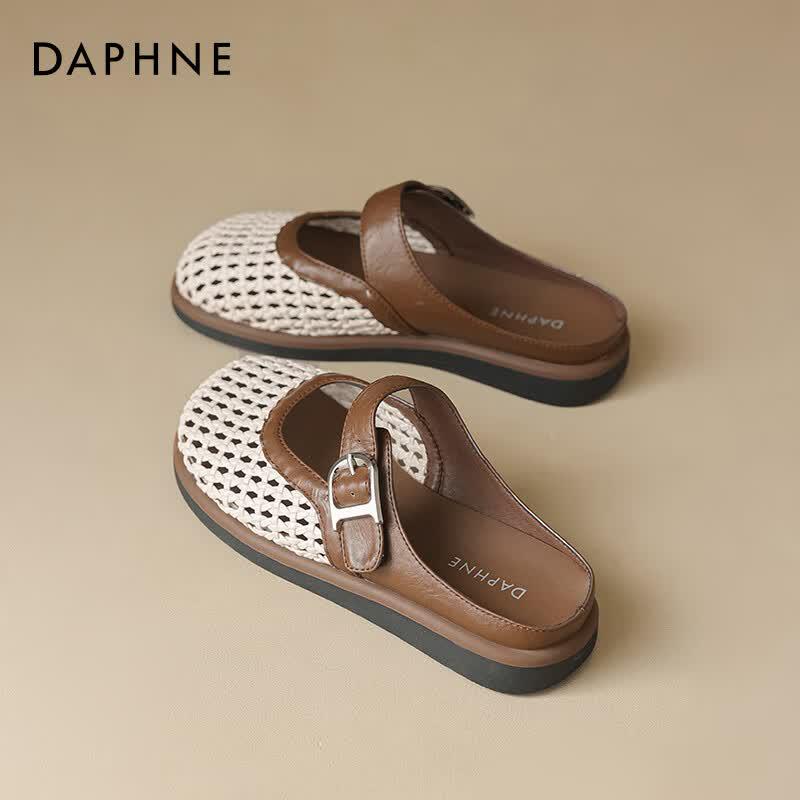 Daphne Women s Roman Woven Closed-Toe Mules 36