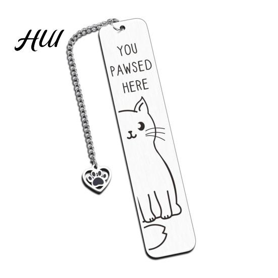 Funny Quote Bookmark Cute Cat Bookmark, Metal Page Marker with Creative Durable Quotes, Stainless Steel for Readers, Lover Gift Cartoon