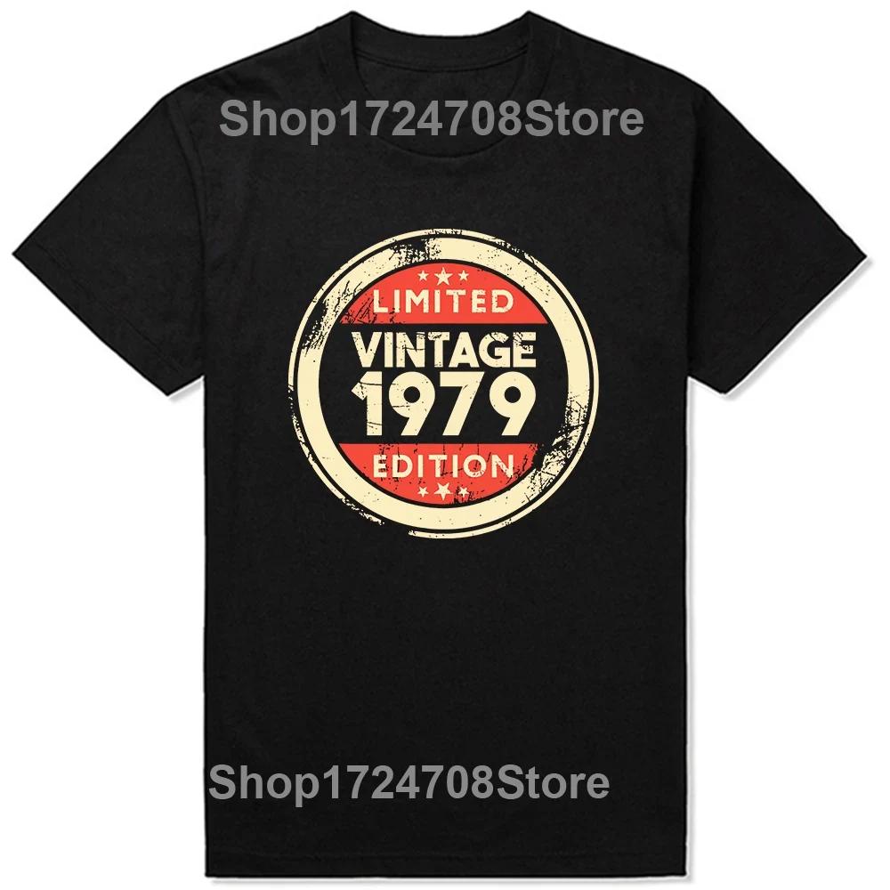 Vintage 1979 Limited Edition 45 Years Old 45th Birthday T Shirts Gifts Cotton Summer Tees Tops Men's Short Sleeve T-shirt