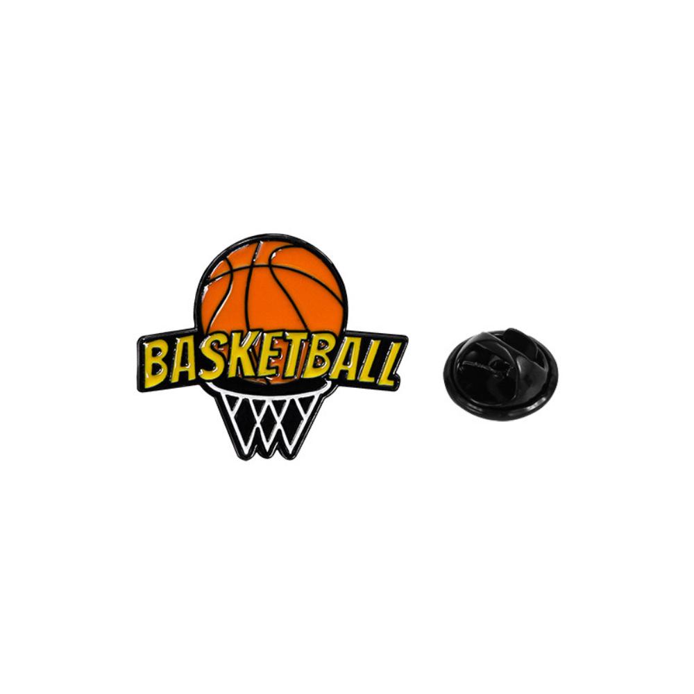 1pc Creative Basketball Enamel Brooch Flame Game Time MVP Crown Basketball Sport Metal Badge Punk Clothing Lapel Pins Jewelry