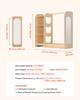 VEVOR Kids Dress Up Storage, with Mirror, Wooden Kids Dress Up Rack, Toddler Wardrobe Closet for Little Girls, Storage Armoire, Costume Organizer