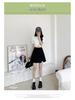 2024 Summer Plus Size High-Waist A-line Skort - Black Midi with Slit
