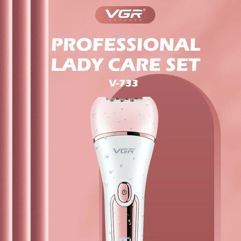 VGR V-733 6-in-1 Multi Functional Hair Trimming Set Home Shaver Ear and Nose Hair Full Body Private Area Hair Removal Machine IPX7 Waterproof Set