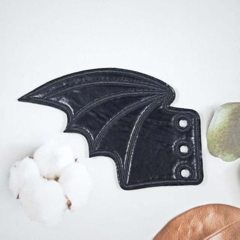 PU Leather Bat Wing Shoe Charm Halloween Footwear Decoration Accessories For Sneakers Boot Skateboard And Running Shoe