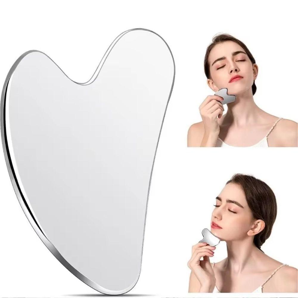 New Stainless Steel Gua Sha Scraper Heart Shape Universal Guasha Massage Tool Guasha Board for Facial Beauty Eye Massage