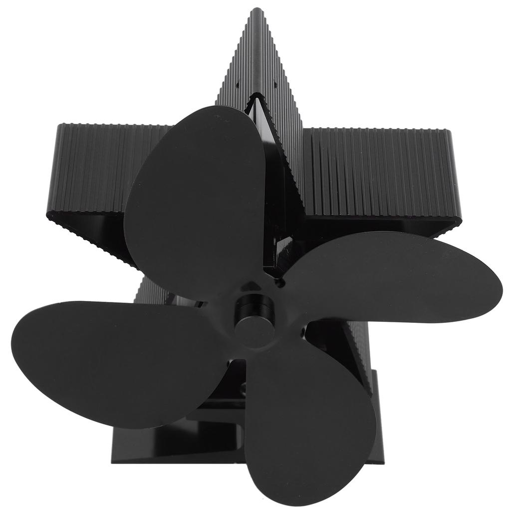 4 Blade Thermal Ht Powered Wood Stove Fan Fireplace Accessory for Ht Distribution