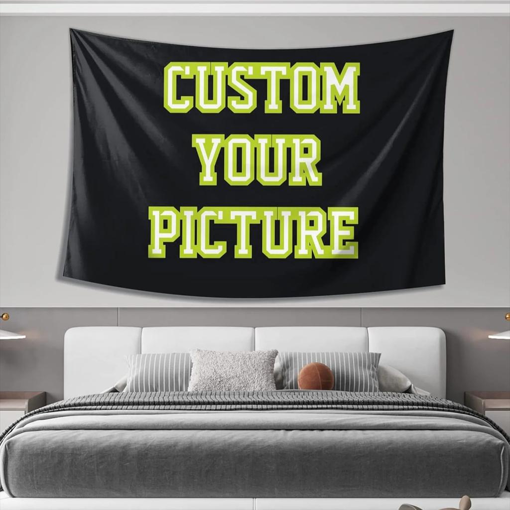 Custom Tapestry Your Any Size Picture Polyester Printed Bar Bedroom Tapestry Blanket Customize Tapestry Room Background Decor