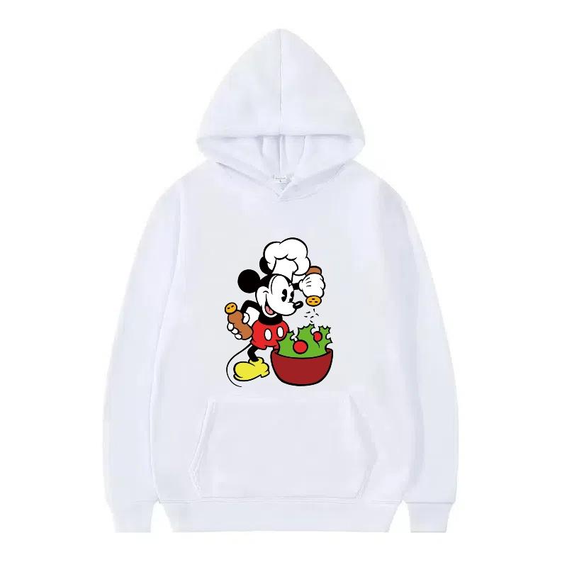 Disney Mickey Mouse Pattern Woman Fleece Sporty Loose Grey Winter Tops Clothing Pullovers Ladies Cheap Hoodies Men Sweatshirts