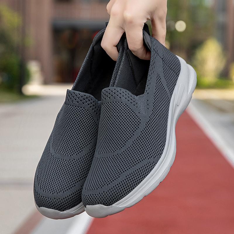Couples Slip-on Casual Shoes Lightweight Flats Breathable Knitted Loafers Women Men Comfortable Daily Walking Shoes