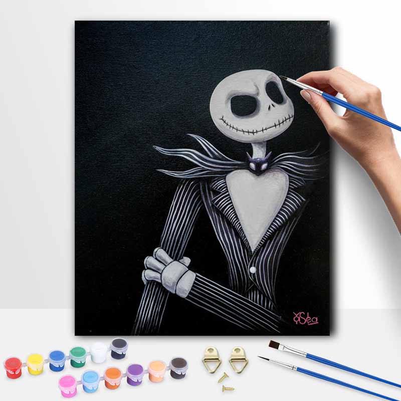 Disney Jack Skellington oil painting by numbers art kit. handmade diy painting home decoration gifts 20x30cm