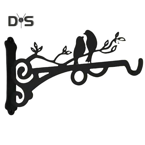 

Настенная вешалка для растений, настенный крючок с металлическим покрытием, устойчивый к ржавчине, внутренний и наружный кронштейн для подвешивания растений, фонарь с колокольчиком, кормушка для птиц Bird чёрный