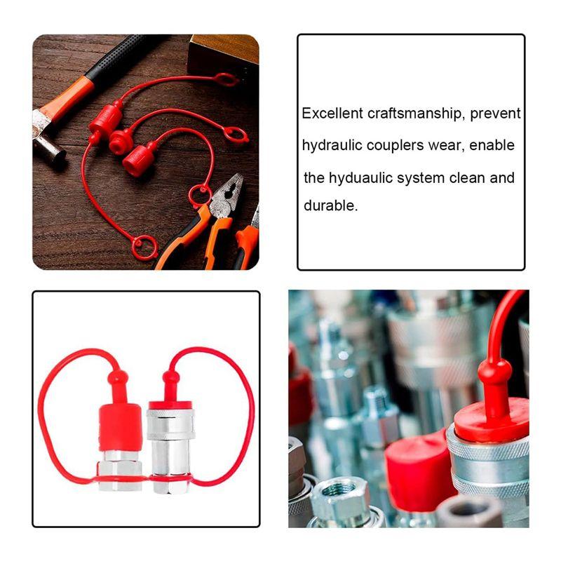 AEE2-Male Dust Cap And Female Plug Cover Fits Hydraulic Quick Disconnects Coupler ISO-B 3/4
