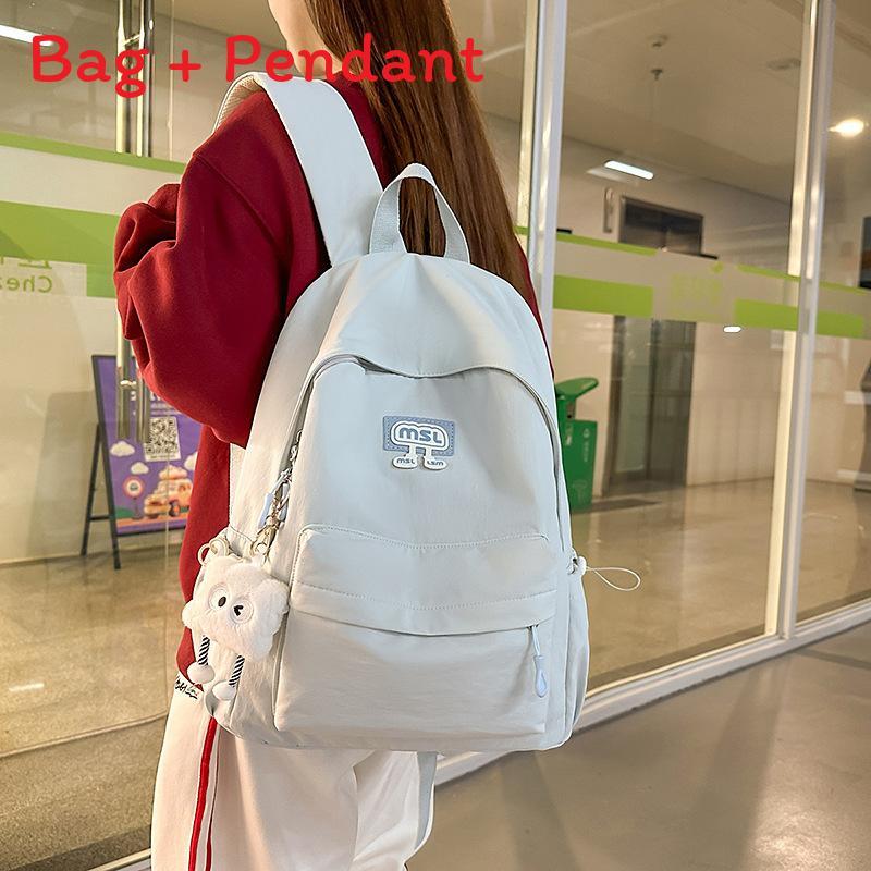 Girl Backpack For School With Breathable Nylon Material And Stylish Splicing Design