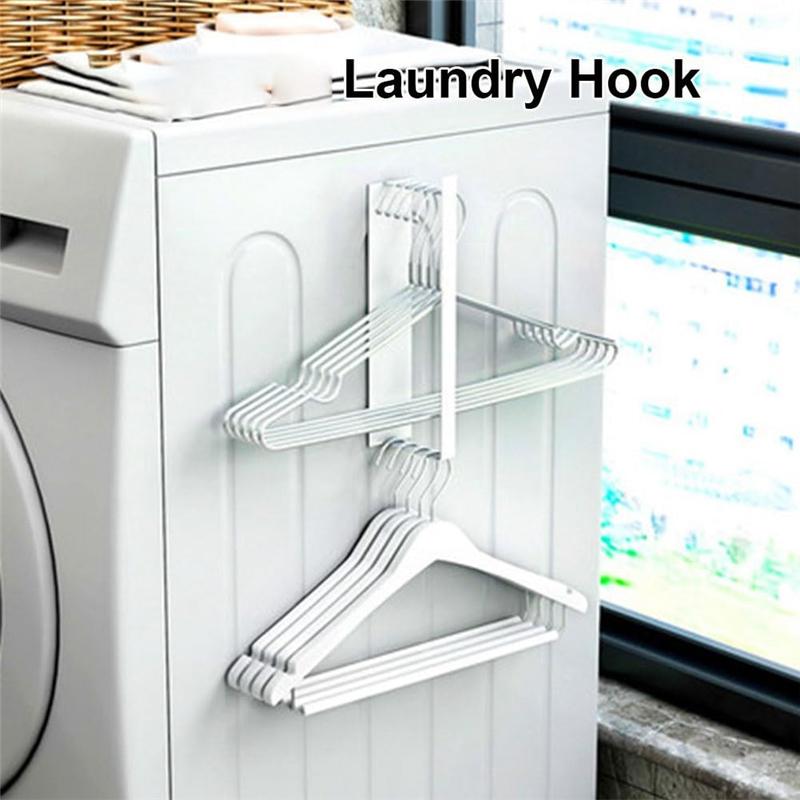 ABWR-Magnetic Clothes Hanger Dryer Side Hanger, Laundry Room Organization And Storage Hanger Rod Rack