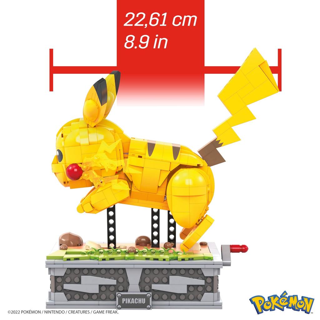 MEGA BLOKS Pokemon Pikachu läuft Moving Pikachu [Stückzahl: 1095 Teile] [ab 12 Jahren] HGC23