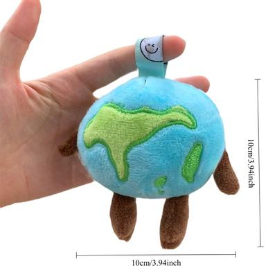 Kawaii 10cm Smile Earth Plush Toys Soft Stuffed Cartoon Earth Pendant Creative Keychain Bags Decor Funny Car Interior Ornament