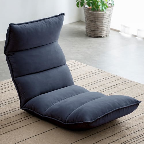 Iris Plaza NFC-01 Reclining Floor Chair, Approx. 21.2" Wide x 34.2-56.5" Deep x 6.7-28.5" High, Navy