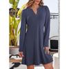 Dresses For Women Loose V Neck A-Line Casual Long Sleeve Dress