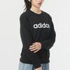 Adidas Color Block Letter Print Casual Crew Neck Long Sleeve Sweatshirt Women Tops Black JJ0427