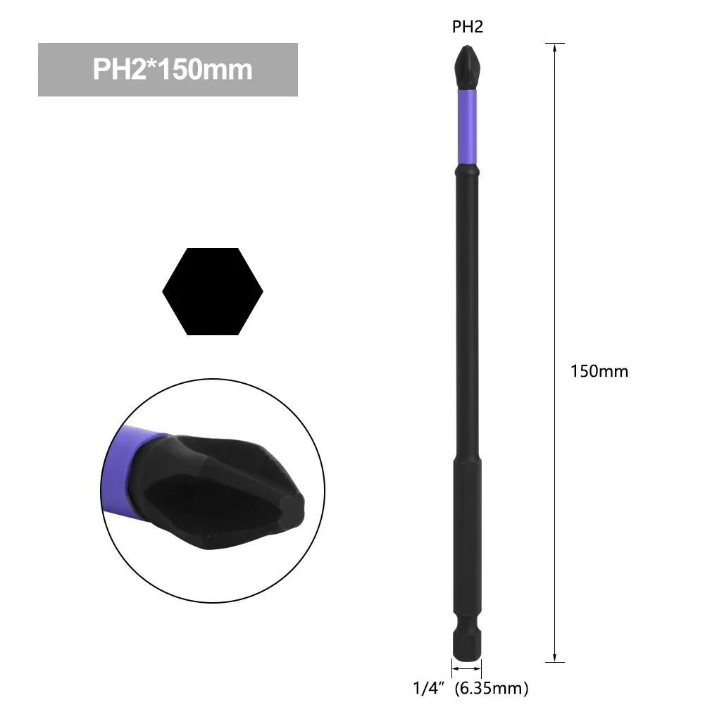 Anti-shock Strong Magnetic Cross Screwdriver Bits D1 High Hardness Batch Head Non-slip Impact Driver Bit Sets for Power Drilling