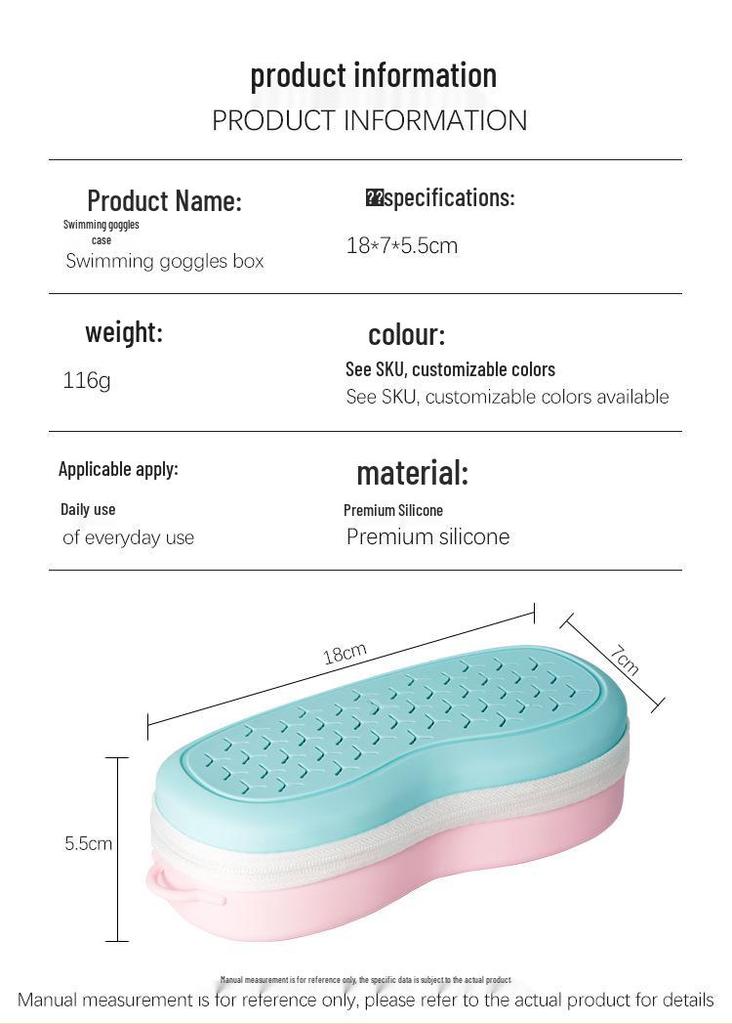 Portable Silicone Goggle Case with Double-Sided Ventilation Holes and Spacious Capacity, Featuring a Fashionable Handle.