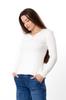 Women's Ribbed Angora Long Sleeve Top with Buttons, Demi-season 8454-088 HC