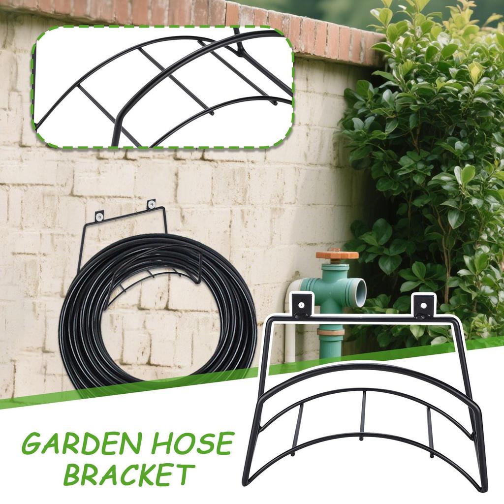 Garden Hose Holder Wall Mount Bracket Water Pipe Shelf for Park Yard Outdoor Garden Tool Organizer