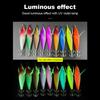 1-3PC Luminous Squid Hook Fishing Lure Double Hook Glow In The Dark Wood Shrimp with 3D Eyes Fake Octopus Bait for Night Fishing