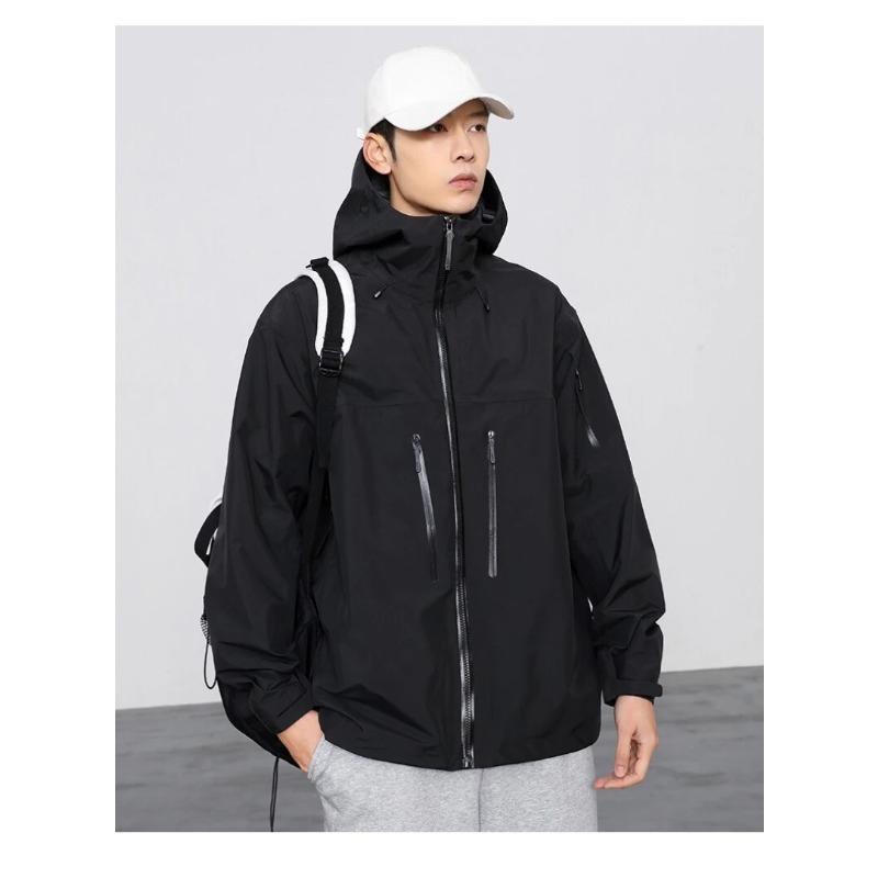 Embroidery Three Layer Mens Womens Camping Coat Outdoor Waterproof Windbreaker Hiking Ski Jackets