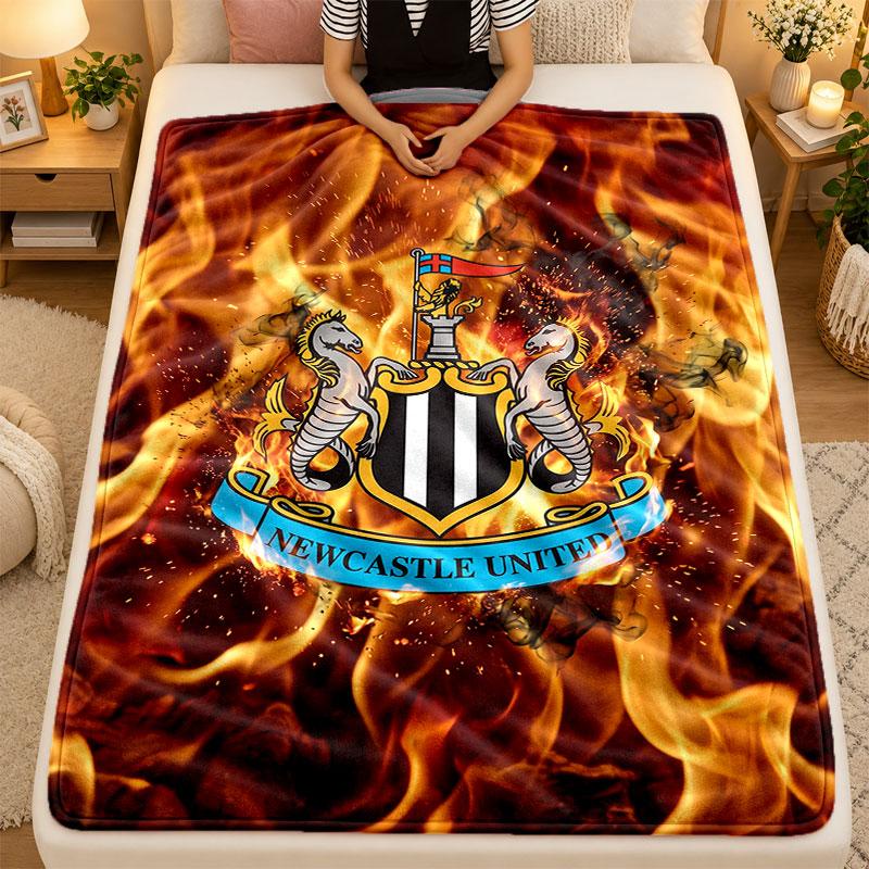 Coperta di Flanella Newcastle United Calcio Calda Morbida Plaid per Uso Interno Divano Letto Soggiorno
