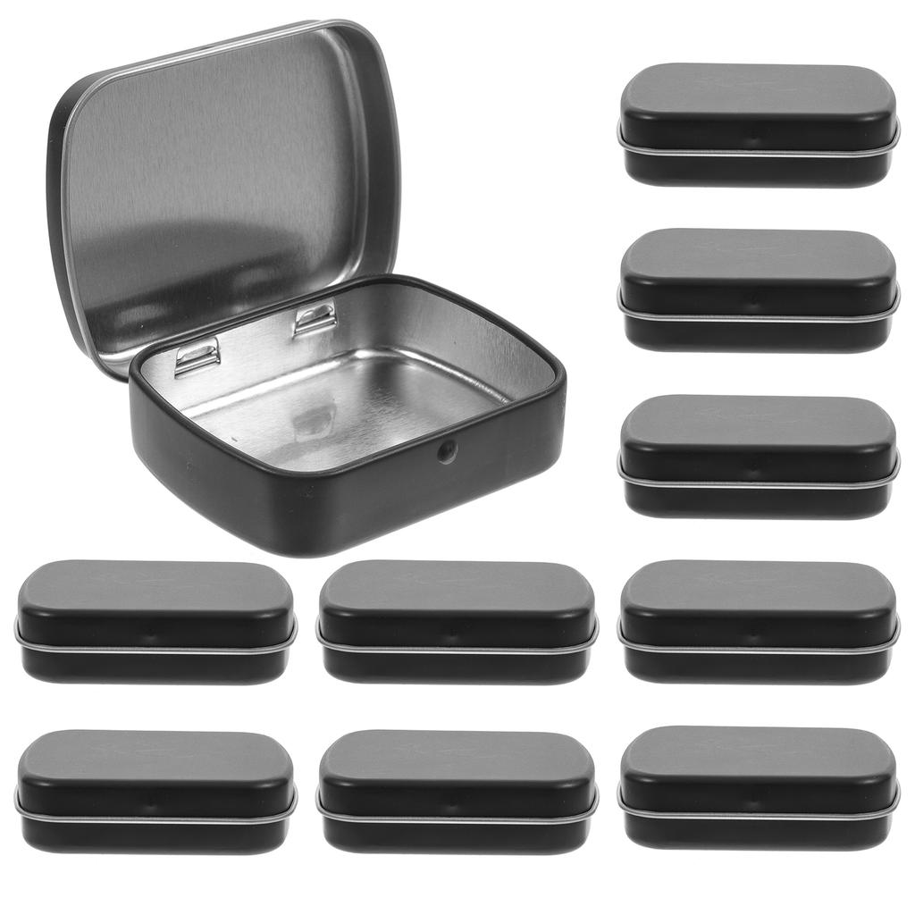 10pcs Portable Storage Box Mini Tin Organizer for Jewelry Candy Cookies Travel Goodie Case Biscuits Packing Gift Packaging