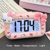 Sanrio Hello Kitty Wecker Cartoon Mini Kitty Katze Nachtleuchtende Wecker Wohnheim Desktop Ornament Student Wecker