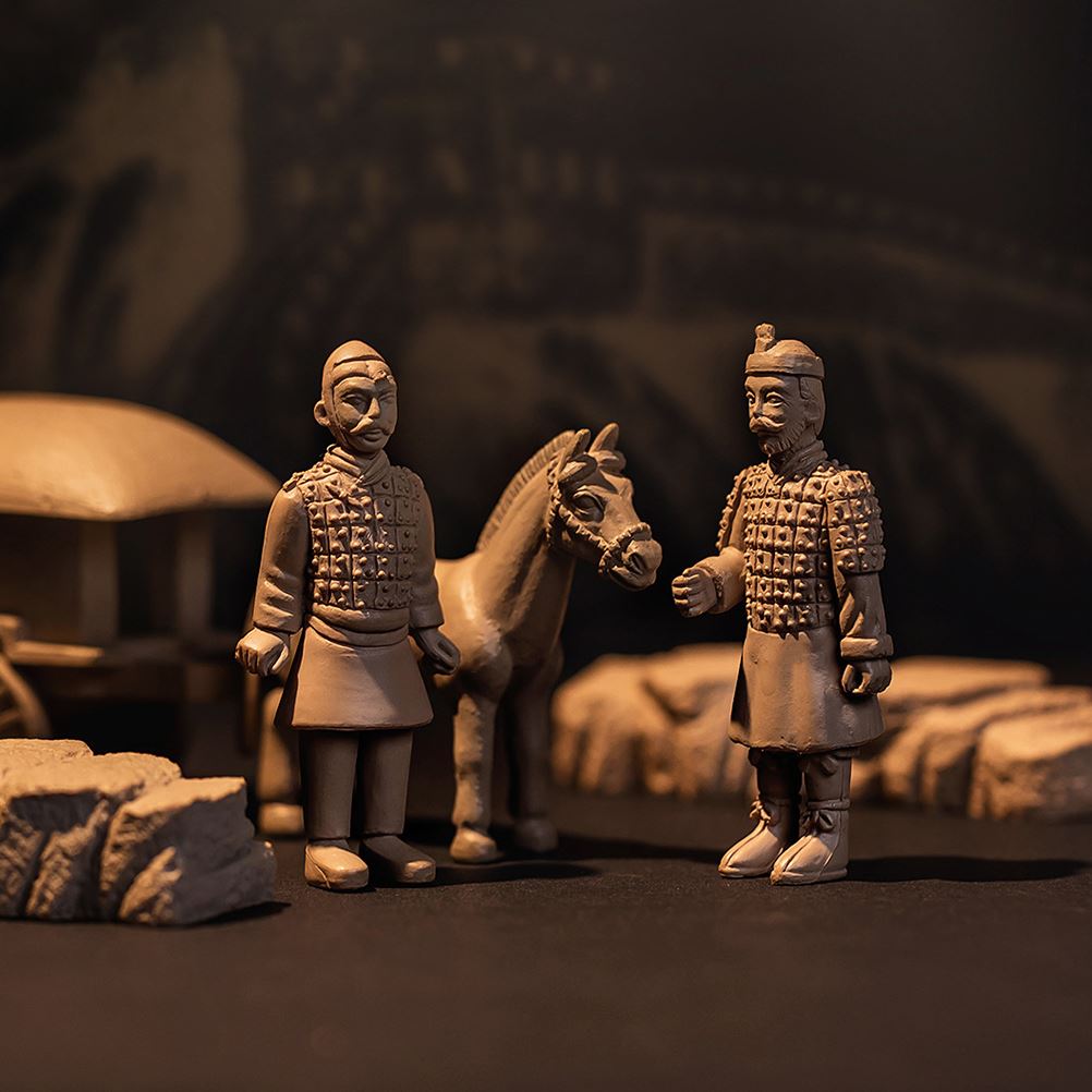 1 set Terracotta Warriors Set Cultural Ancient China Soldier Figurine Archaeology Excavation Souvenir Desktop Decor 5.8X2.5X2.5CM