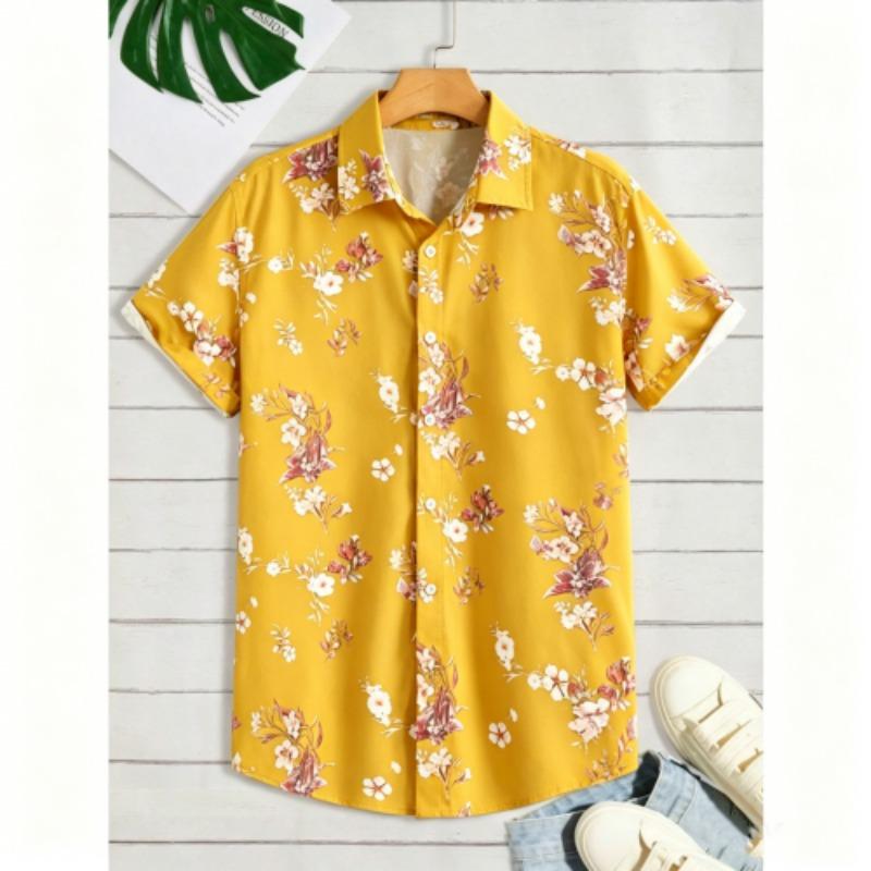 Multiple Colors Available Flower Printing Shirt Summer Hawaiian Beach Vacation Clothing Men's Fashion Street Style Shirt Daily Men's and Women's Shirt