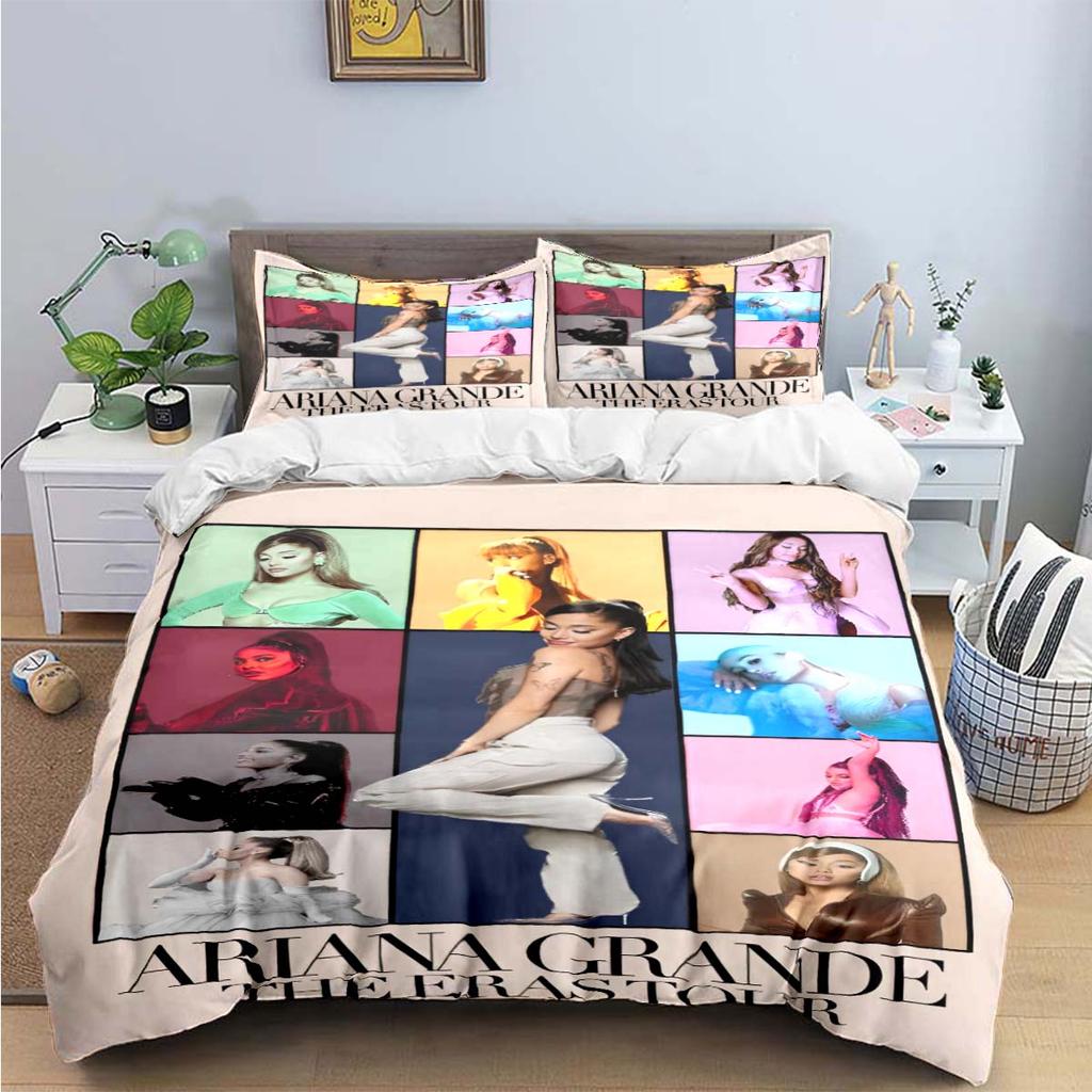 Comforter Fashion Pop Singer A-Ariana G-Grande Print Bedding Sets Bed Supplies Set Bed Comforter Set Bedding Set Luxury Gift