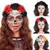 Simulated Flower&Skull Thin Side Headband Halloween Hair Hoop Fashion Women Wedding Party Photography Hairstyle Headwear