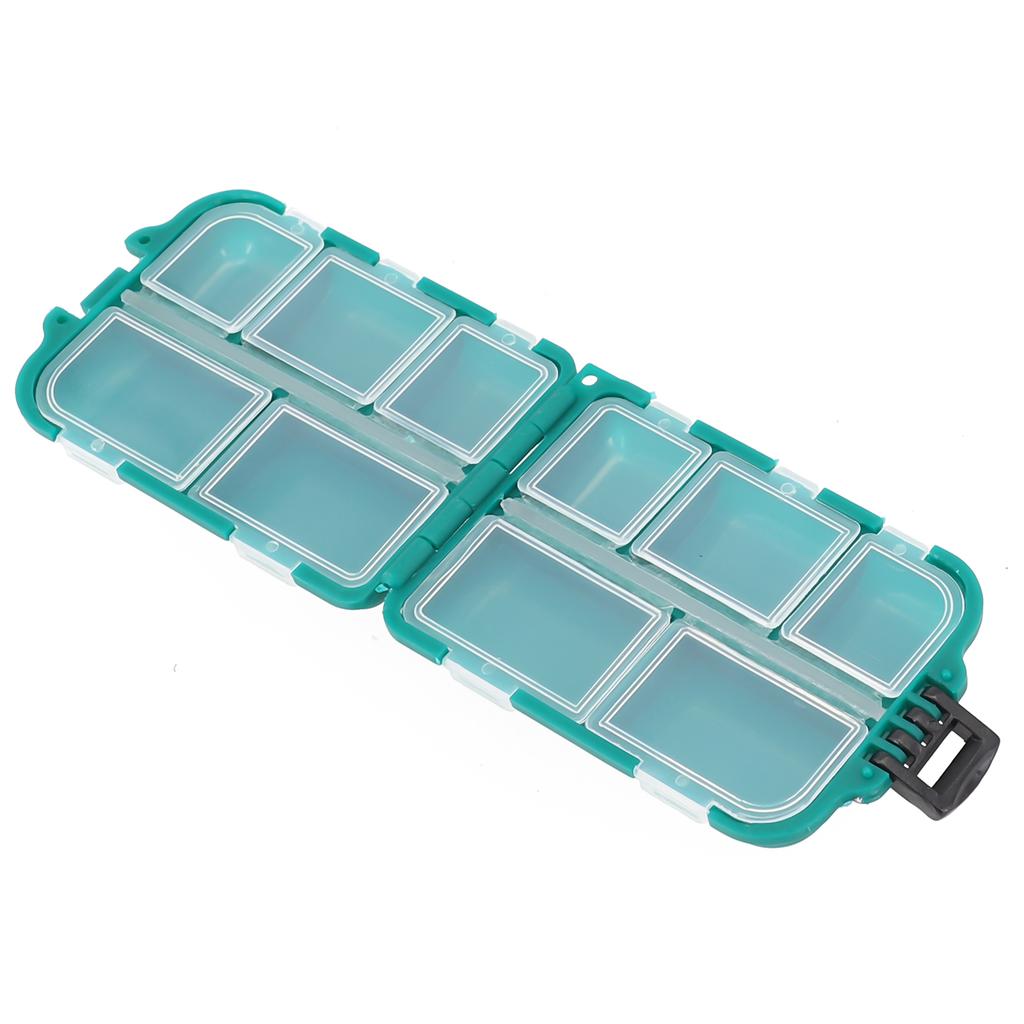 Plastic Fishing Lure Bait Hook Tackle Storage Box Case With 10 Independent Grids