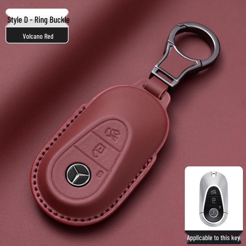 Mercedes-Benz Original Color Nappa Leather Key Case for GLE, GLAC200L, C260L, E300L, E-Class, S-Class, and C-Class.