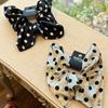 Korean Chic White Polka Dot Scrunchie Scarf for Women
