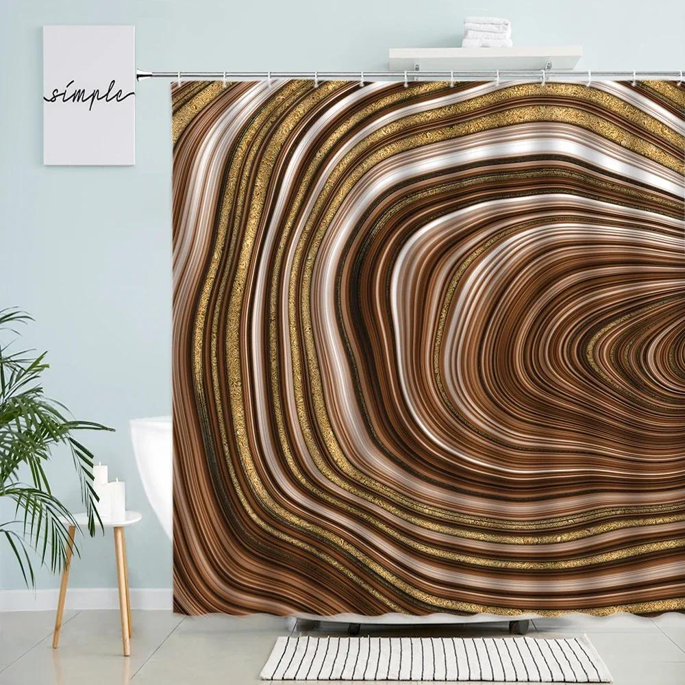 

Abstract Marble Shower Curtains Creative Black Grey Gold Pattern Design Geometric Bath Curtain Modern Fabric Bathroom Decor Sets W60H190(CM)-1 Pcs