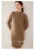 2024 Autumn/Winter Plus Size Cashmere Cable Knit Dress – Women's Mid-Length European/American Style with Half-High Neck